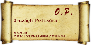 Országh Polixéna névjegykártya