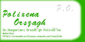 polixena orszagh business card
